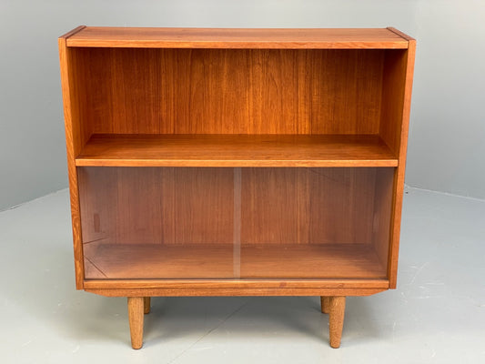 Vintage Danish Teak Bookcase 1970s Retro Shelving Glazed EB10007 MWOO - UKDK FURNITURE