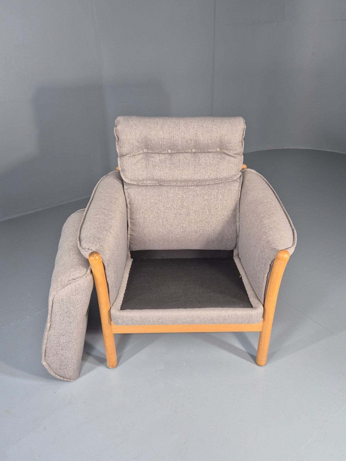 Vintage Lounge Chair Mid Century Danish Beech Frame New Upholstery EB11314 MNOR7