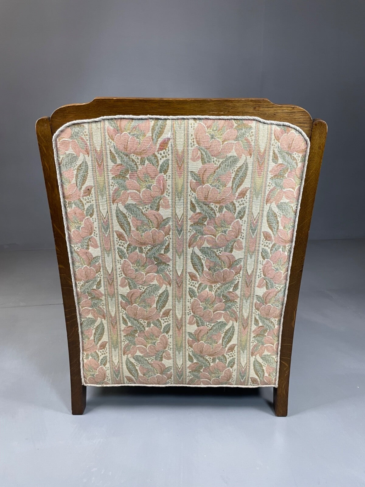 Danish Upholstered Armchair Circa 1930s Oak Framed Floral Retro EB4510 VCAR13