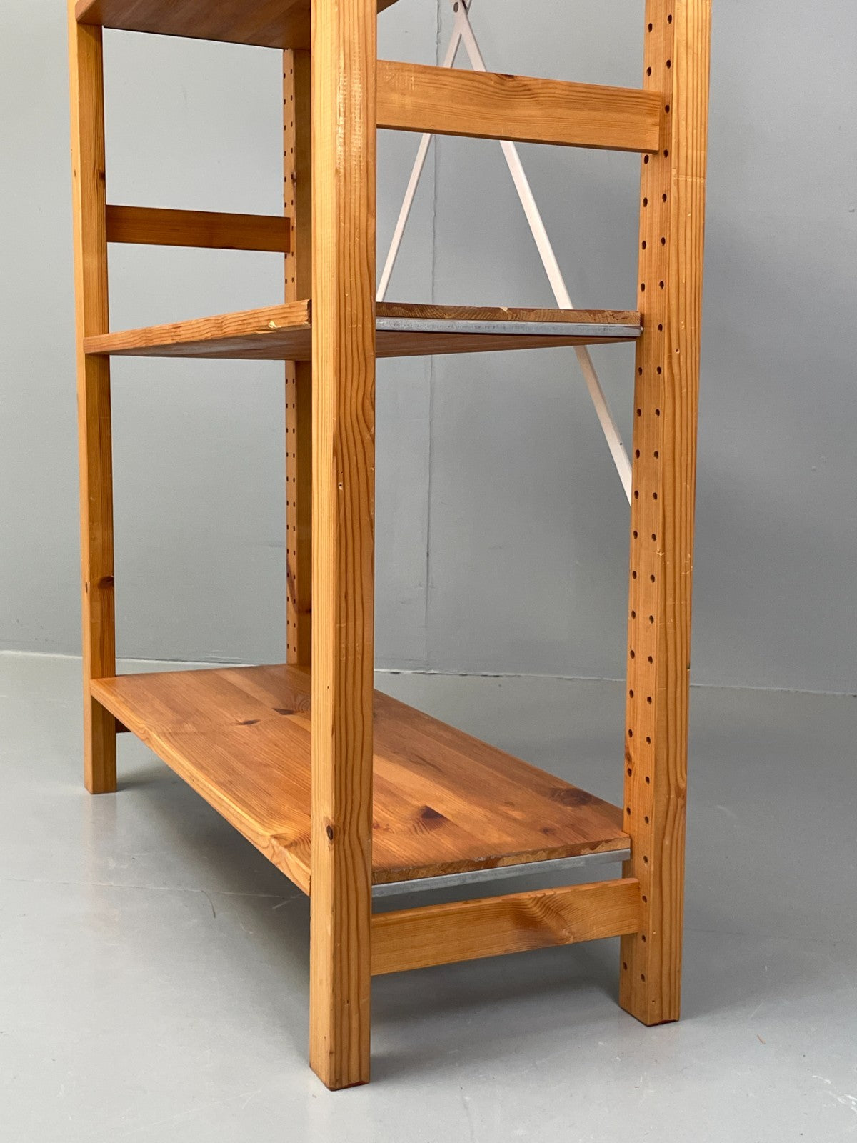 Pine Open Shelving Unit Adjustable Retro Scandi Solid EB11784 MWOO10