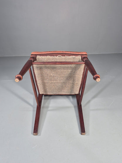 4 1970s Dining Chairs Pink Velour Stylised Regency Style Retro EB11962 VDIN9