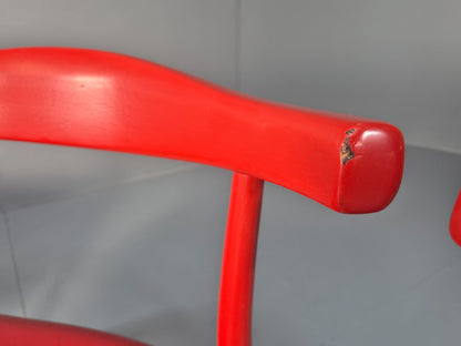 4 Danish Design Dining Chairs in Red Modern Version Wegner Inspired EB10619 MDIN14