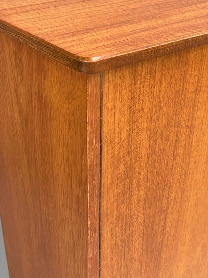 Vintage 1960s Glazed Bookcase Cabinet Teak Shelving Cupboard EB11808 MWOO13