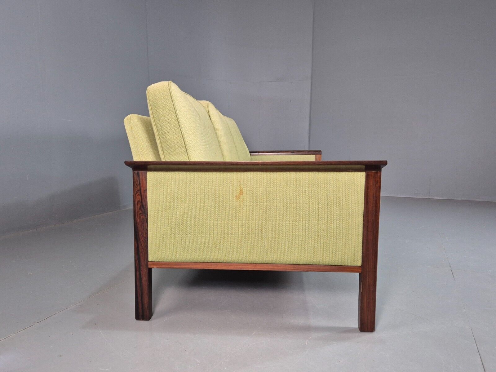 Vintage Midcentury Danish Three Seat Green Sofa Rosewood EB7741 M3SS - UKDK FURNITURE