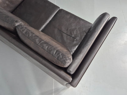 Vintage 2 Seater Sofa Black Leather Danish Retro Mid Century EB10477 M2SS10