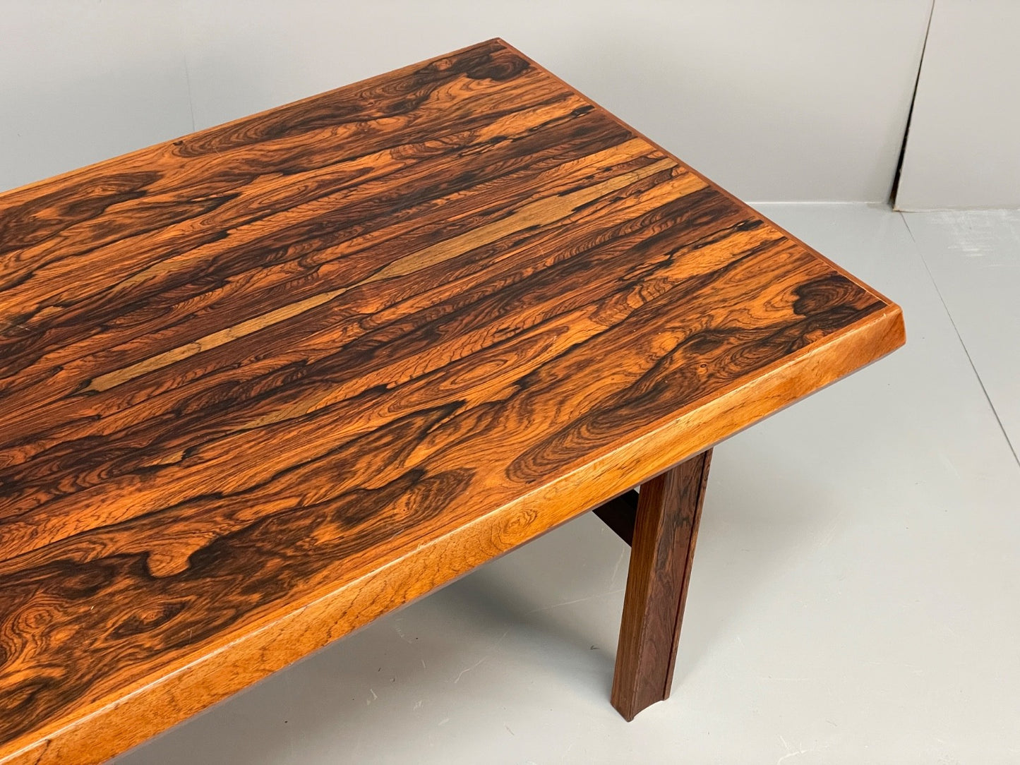 Vintage Danish Coffee Table - 1960s Mid Century Shaped Solid Legs EB11182 MWOO4