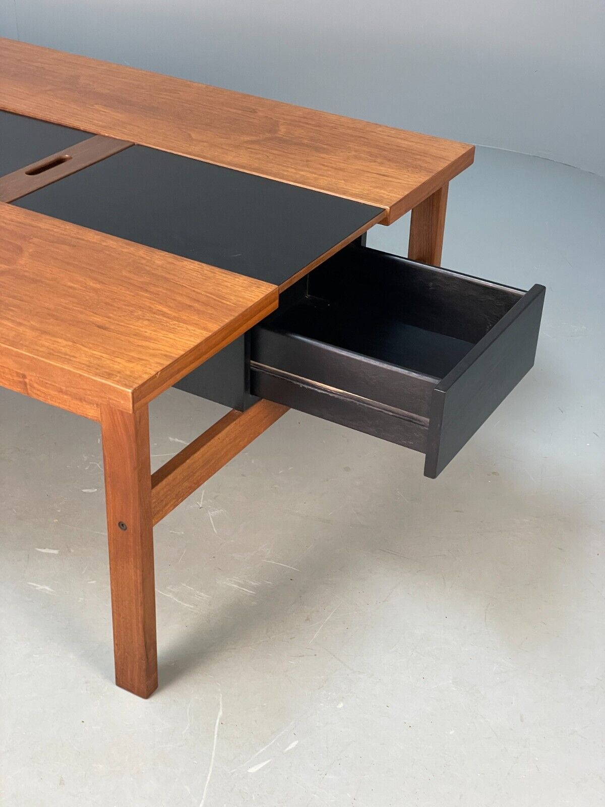 Vintage Danish Teak Coffee Table Extending Storage Black Melamine EB8710 MWOO - UKDK FURNITURE