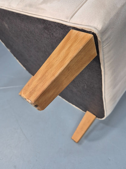 Mordern Danish Cream Faux Suede Tub Chair Beech Legs EB9308 MNOR - UKDK FURNITURE