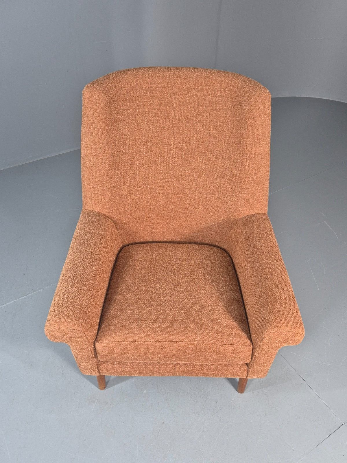 Mid Century Lounge Chair Danish 1960s New Upholstery Retro Teak Leg EB11020 MNOR1