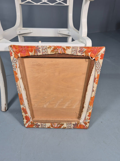 8 Regency Style Dining Chairs 1970s Retro Repro Floral Pads Armed EB11035 MDIN10