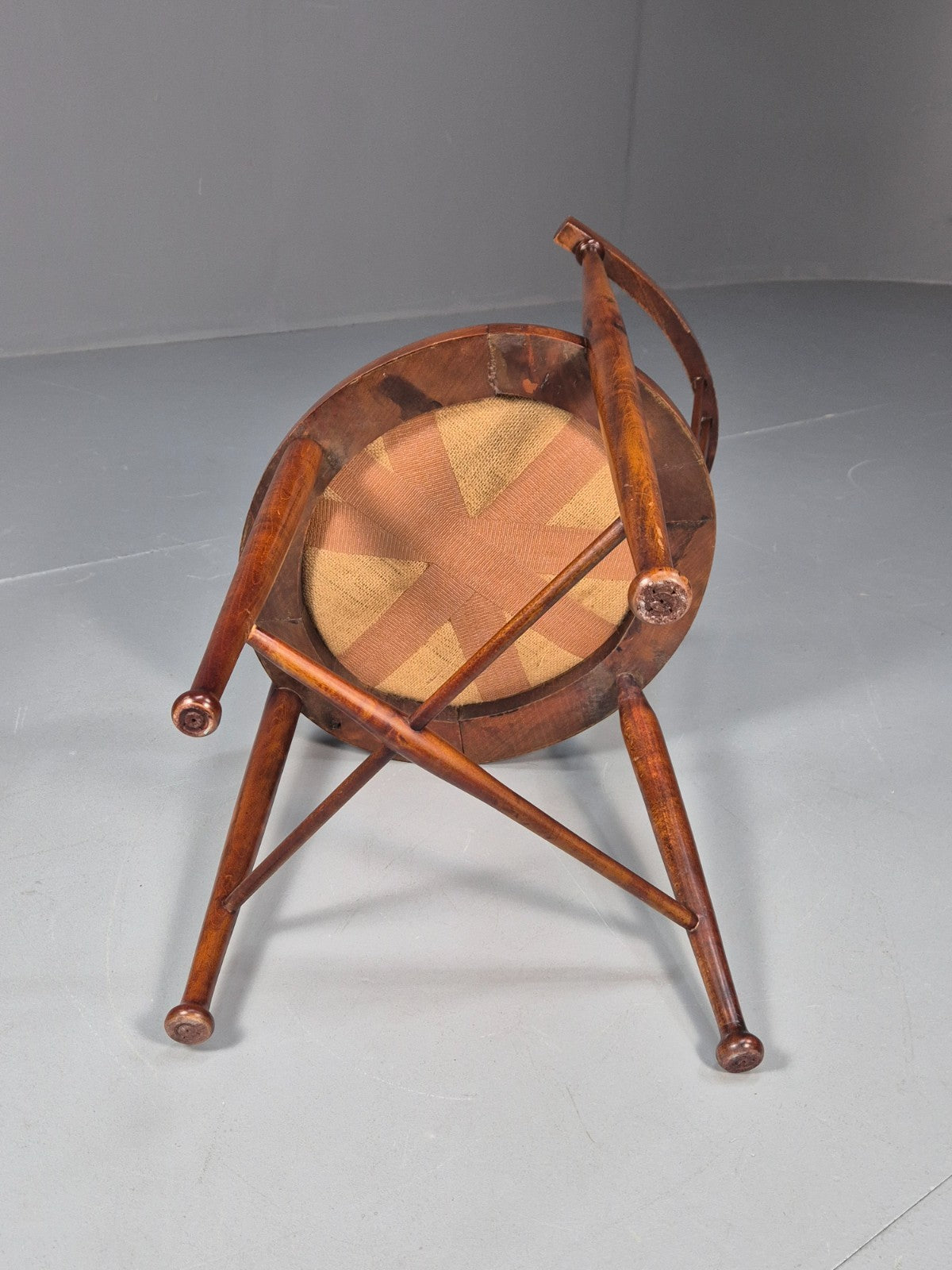 Edwardian Art Nouveau Corner Chair Mahogany Frame Tulip Inlay 1900s EB10715 VDIN9