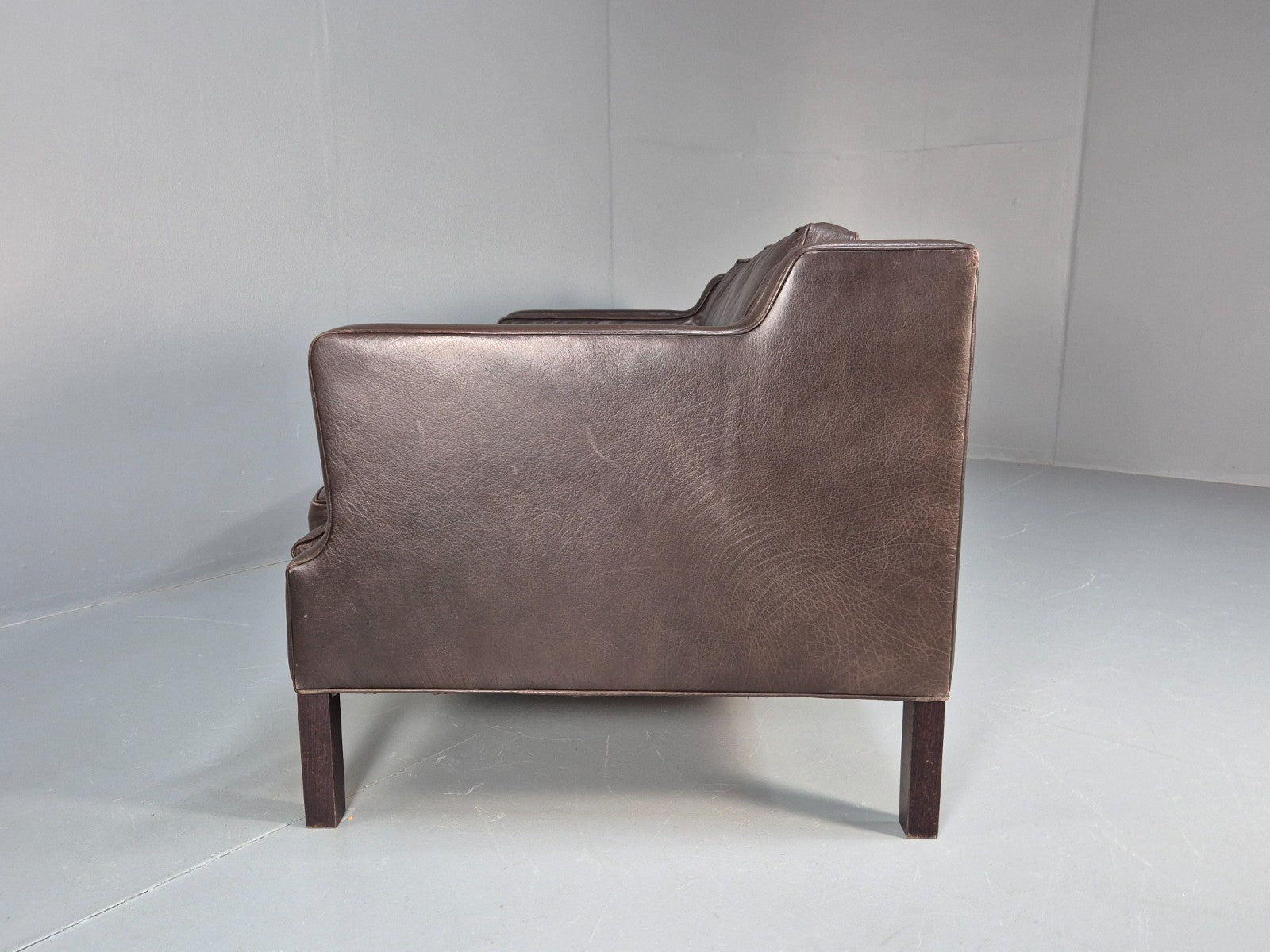 Midcentury Two Seater Sofa Brown Leather Vintage Danish 1970s Retro EB10101 M2SS19