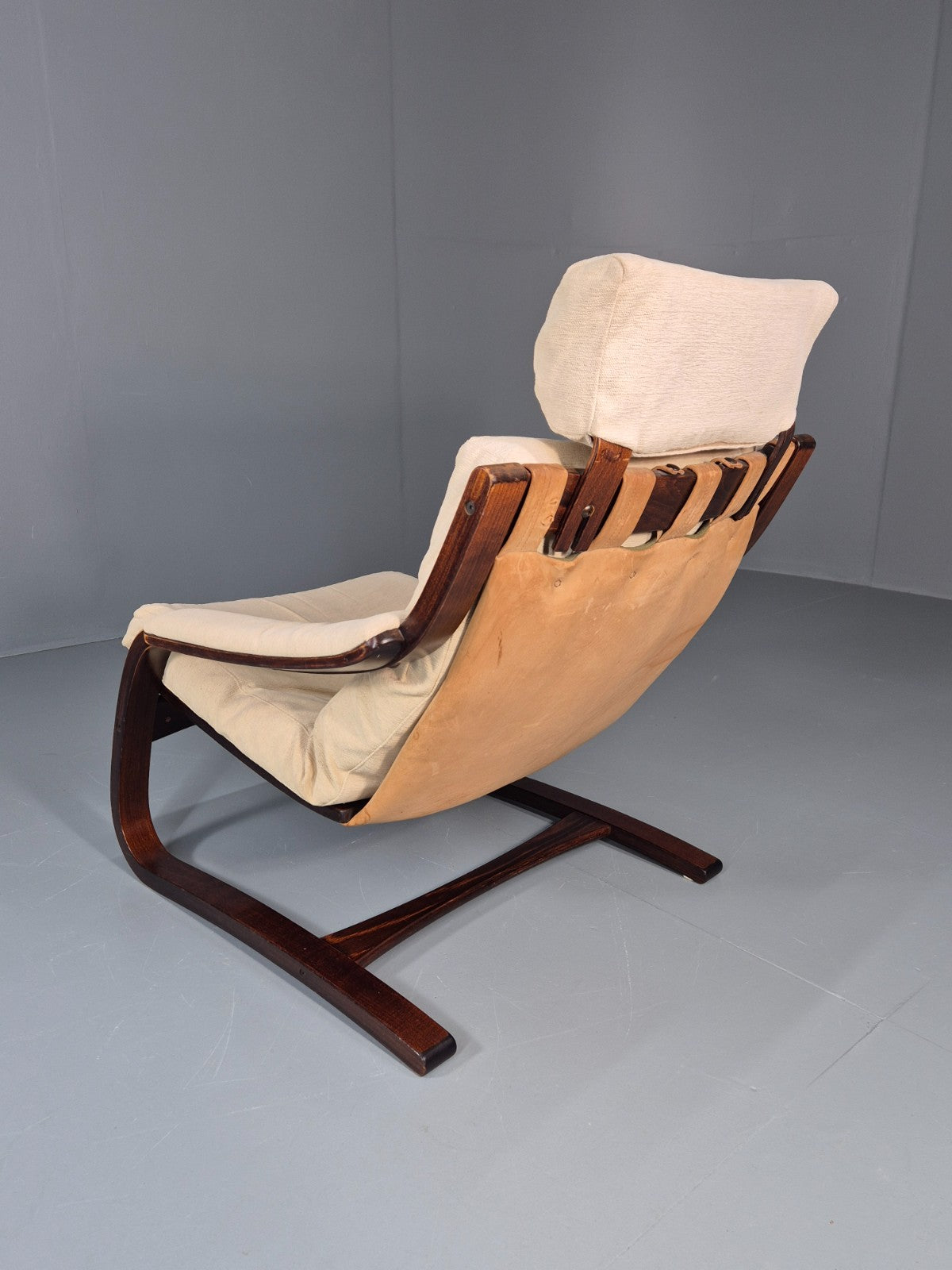 Vintage Danish Bentwood Lounge Chair Cantilever Design 1970s Retro EB11329 MBEN12