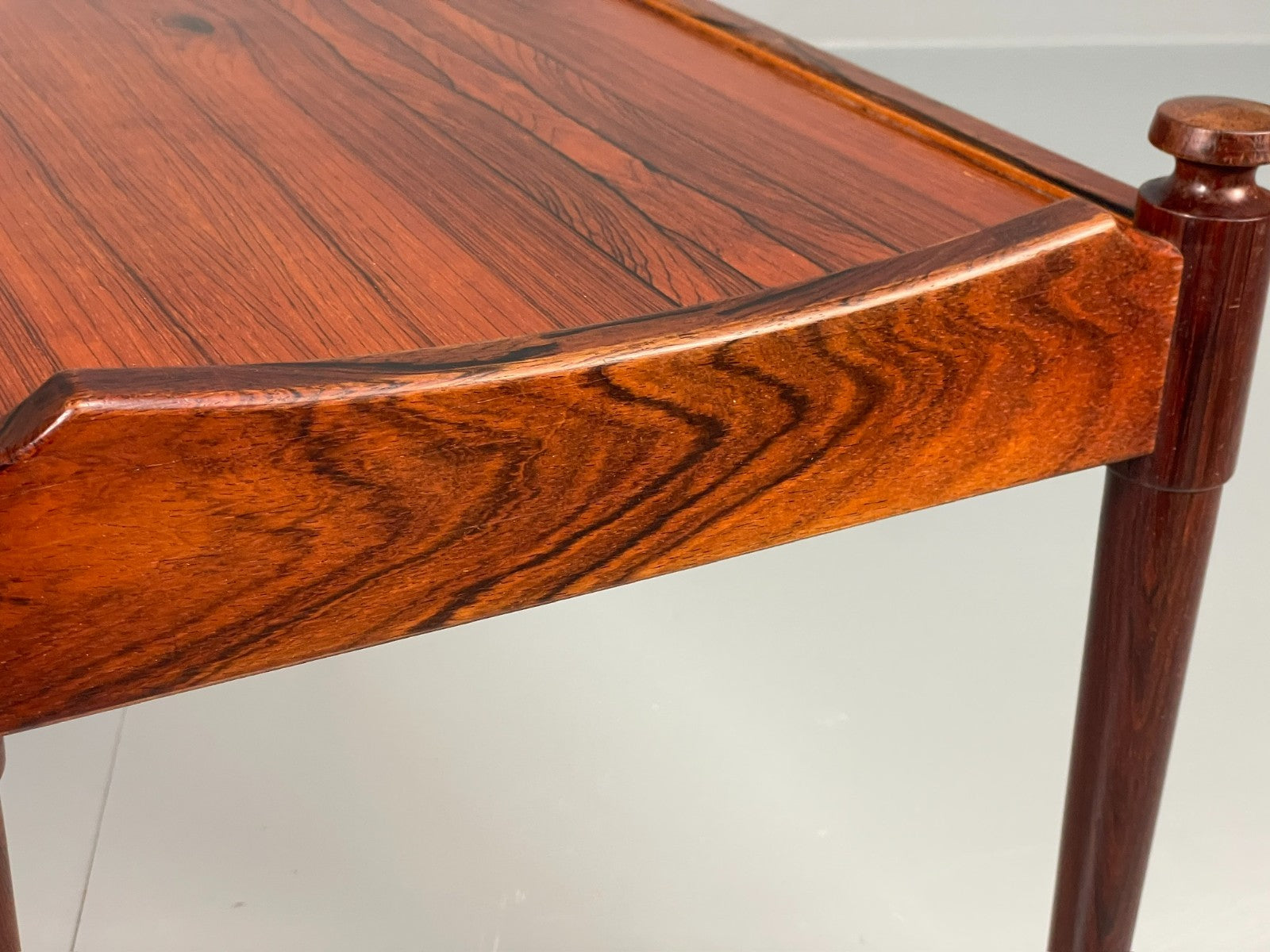 Vintage Danish Side Table - 1960s Mid Century Dark Wood EB10834 MWOO13