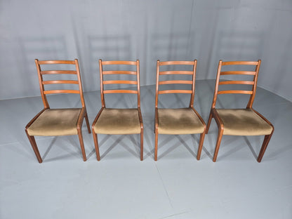 4 Vintage G Plan Dining Chairs Teak Ladder Back Frames Green Retro EB11836 MDIN3
