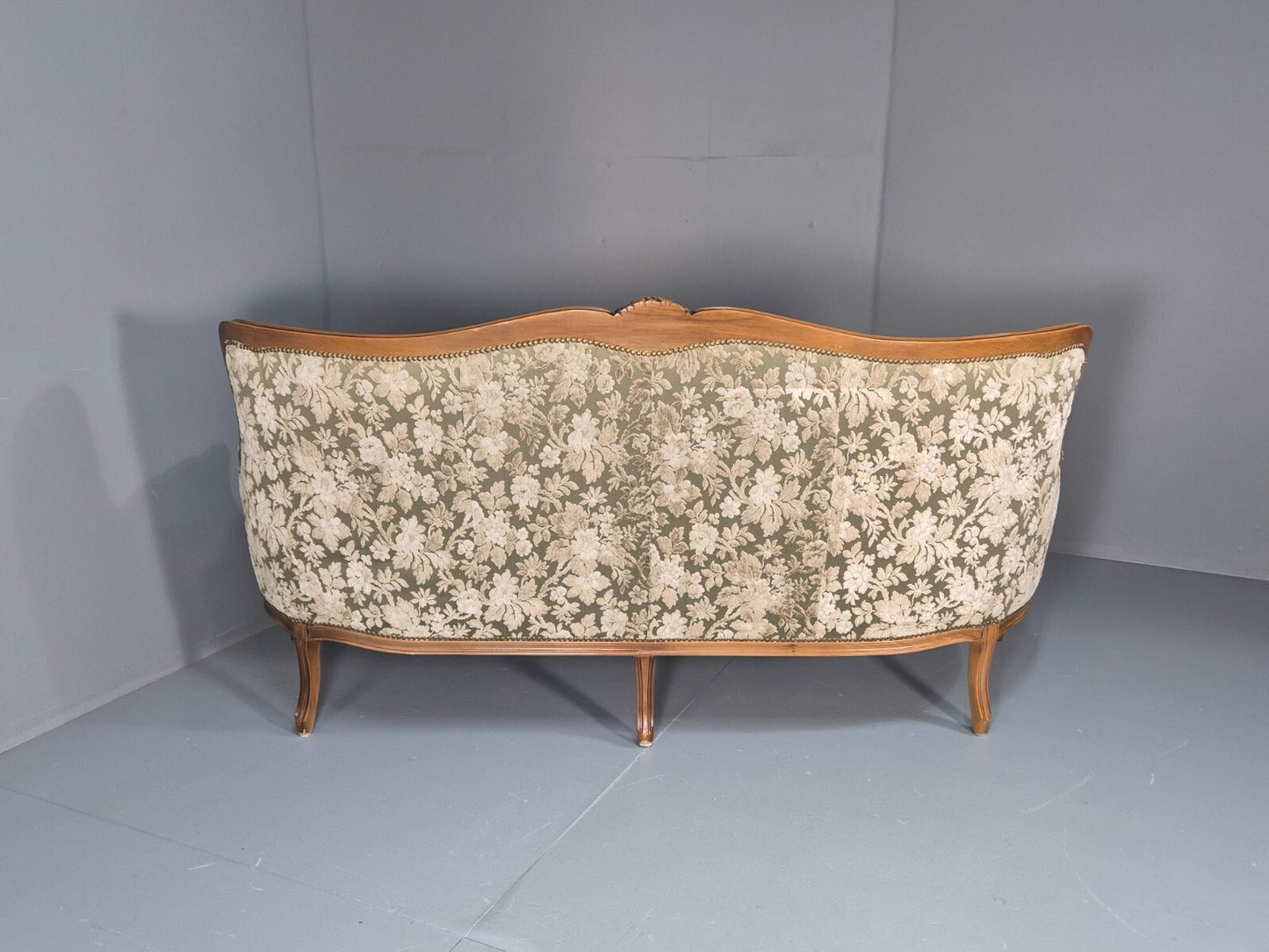 Vintage Danish Rococo Revival Floral upholstered 3 Seat Sofa EB9631 V3SS - UKDK FURNITURE