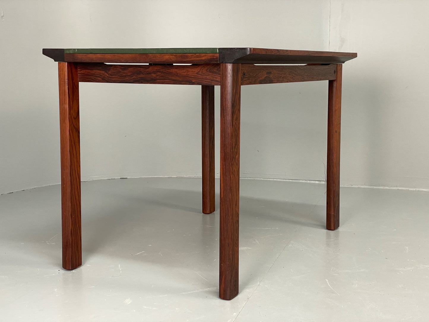 Vintage 1960s Side Table By Hans Olsen Sweden Green Leather Top EB11186 MWOO9