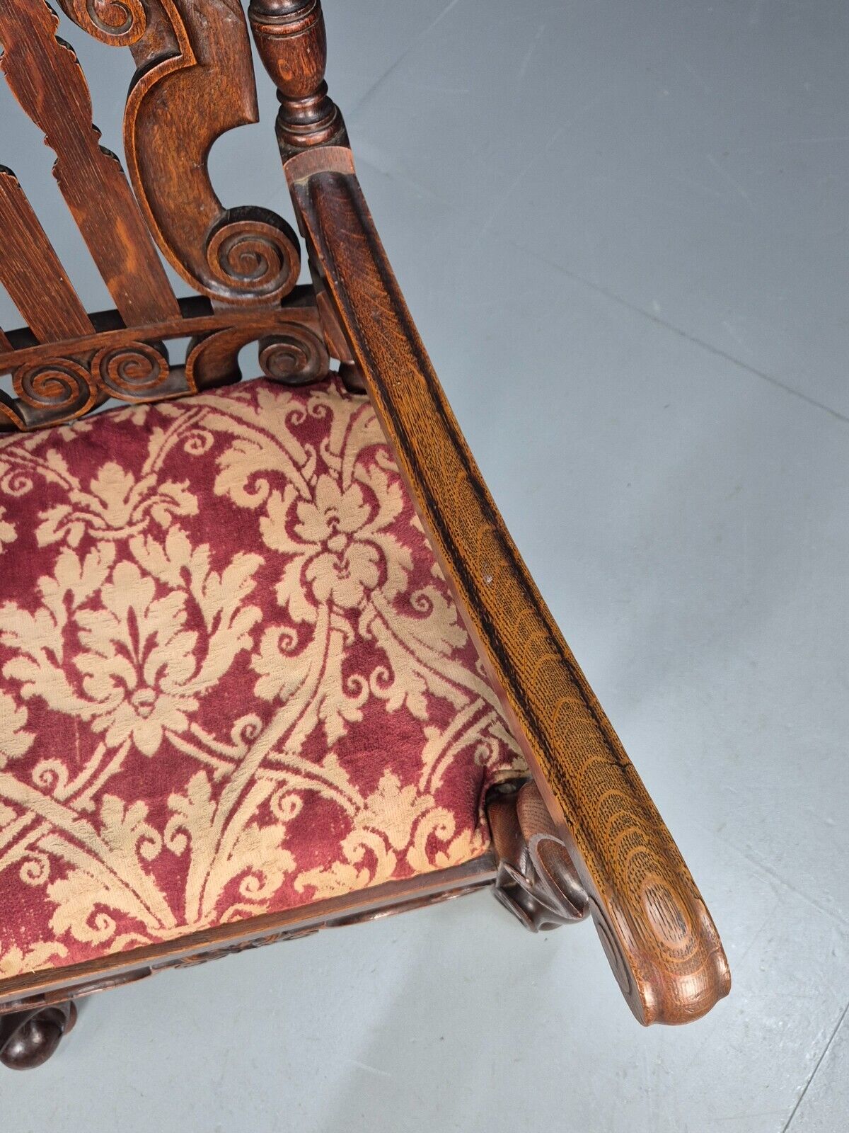 Vintage Antique Carver Chair Baroque Carved Oak Osborne 1890s EB9167 VCAR - UKDK FURNITURE