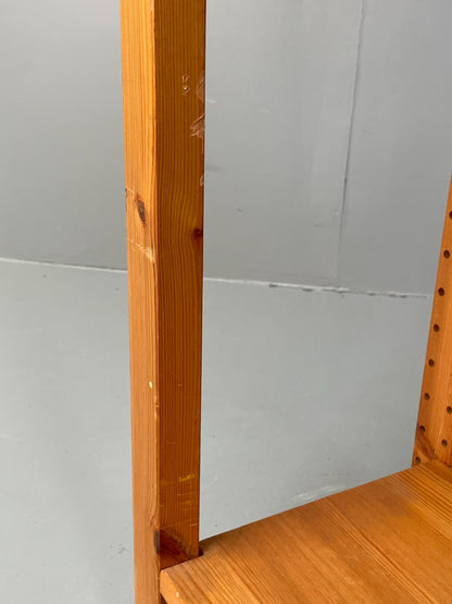Pine Open Shelving Unit Adjustable Retro Scandi Solid EB11783 MWOO9