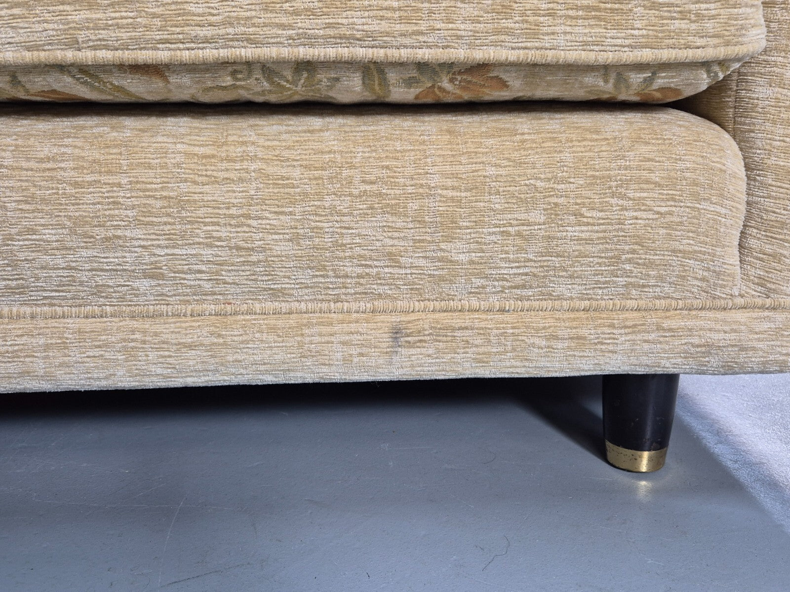 Vintage 1960s Sofa Cream Floral Upholstery 3 Seat Quality Retro EB9680 M3SS - UKDK FURNITURE