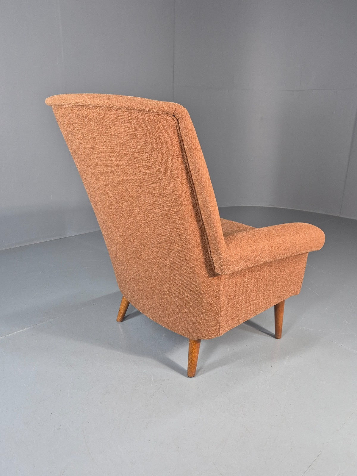 Mid Century Lounge Chair Danish 1960s New Upholstery Retro Teak Leg EB11020 MNOR11