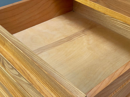 Solid Ash Chest Of Drawers With Mid Century Styled Handles EB9725 MWOO - UKDK FURNITURE