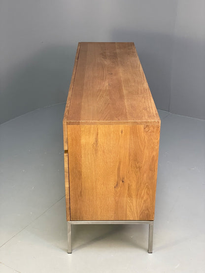 Modern Solid Oak Sideboard Ligna By Ethnicraft Steel Base EB9836 MWOO - UKDK FURNITURE