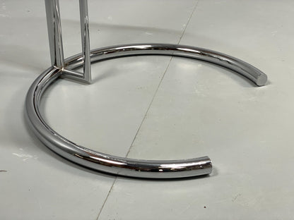 Vintage Chrome Side Table Eileen Grey Style Adjustable Glass Top EB11042 MWOO9