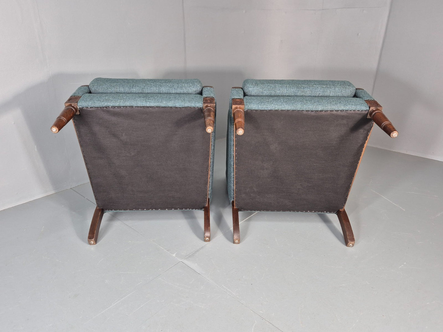 2 Vintage regency Style Armchairs 1970s Danish New Upholstery  EB11135 VCLO9