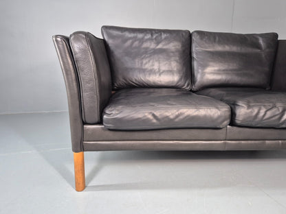Vintage Danish Two Seater Leather Sofa Quality Feather Filled Retro EB11635 M2SS3