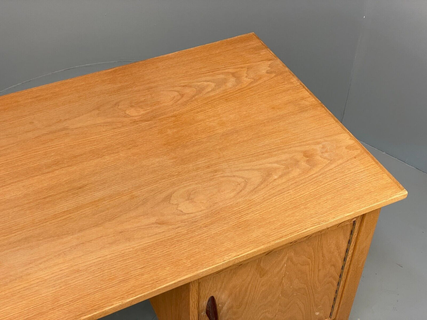 Vintage Danish Oak Desk Teak Handles With Drawers And Storage EB8722 MWOO - UKDK FURNITURE