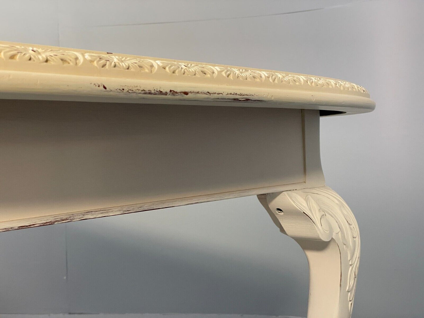 Antique Extending Dining Table Off White Painted Mahogany French EB9127 VWOO - UKDK FURNITURE