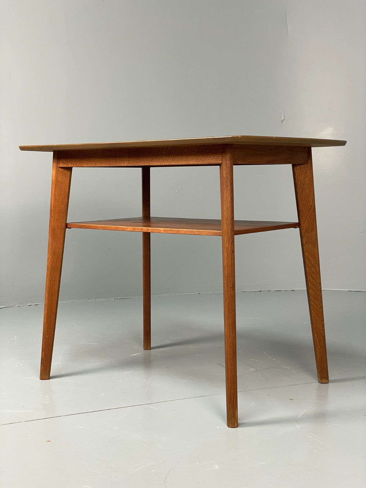 Vintage Teak Side Table 1960s Oak Legs Danish Retro EB11493 MWOO7