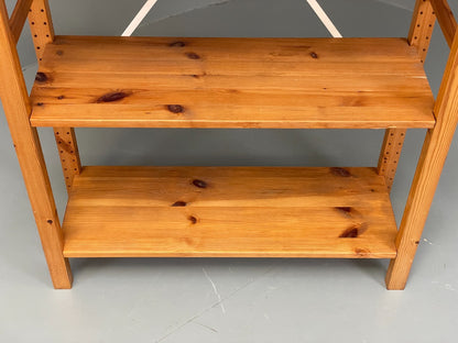 Pine Open Shelving Unit Adjustable Retro Scandi Solid EB11784 MWOO3