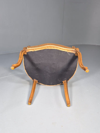 Vintage Danish Lounge Chair Gold Velour Antique French Style EB8993 VCLO - UKDK FURNITURE