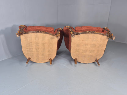 2 Vintage French Rococo Style Lounge Chairs Quality Reproduction  EB11659 VCLO9