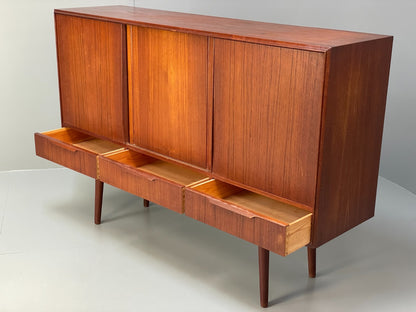 Vintage 1950s Danish Teak Highboard With Shelving Drawers EB8802 MWOO - UKDK FURNITURE