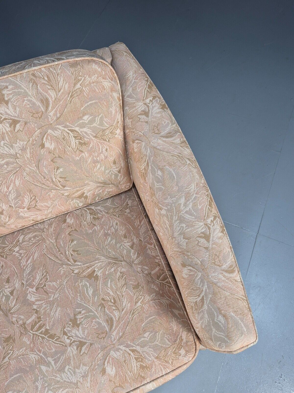 Vintage Danish Lounge Chair Peach Floral Upholstery 1970s Retro EB8974 VCLO - UKDK FURNITURE