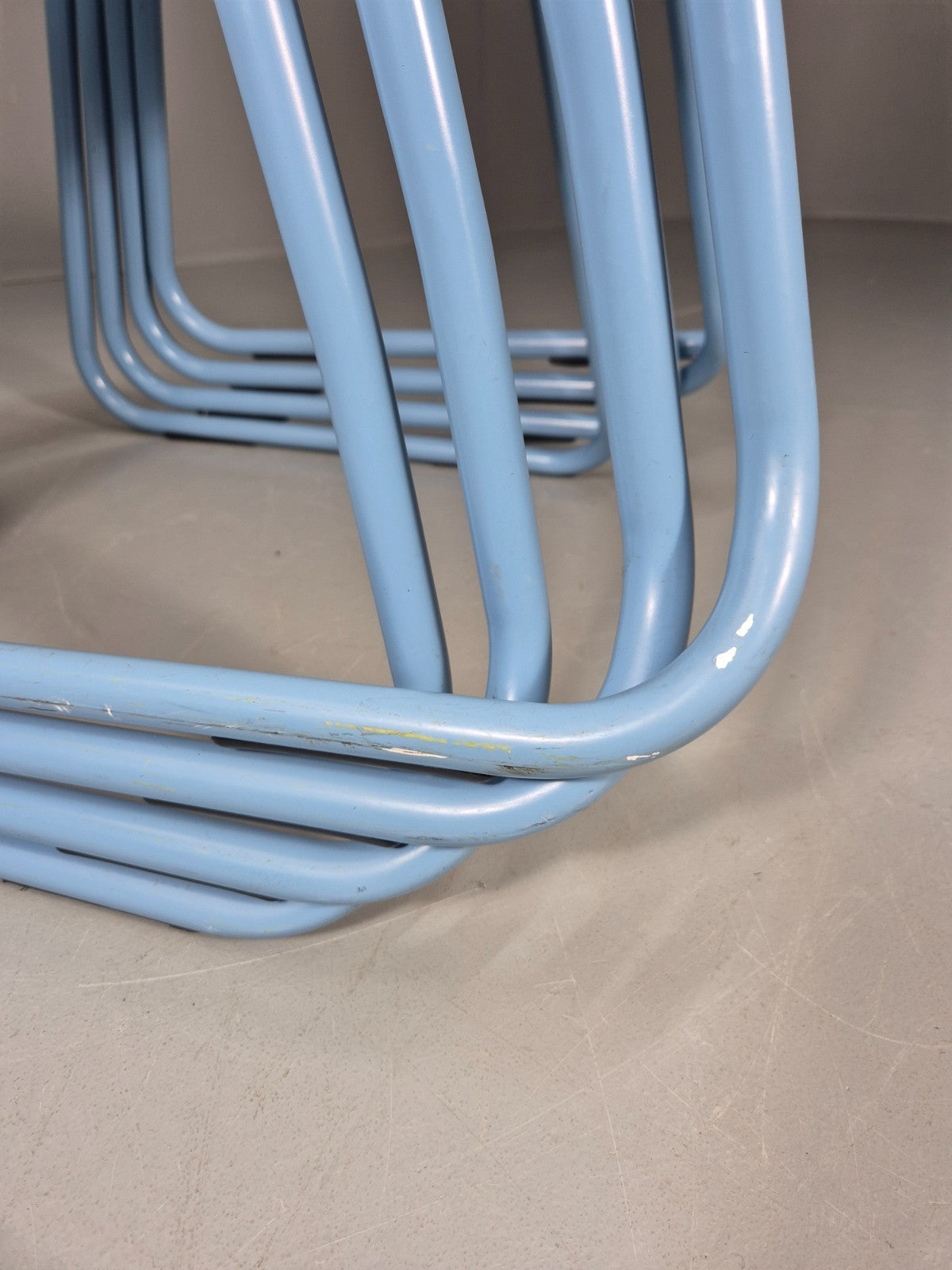 4 Naughtone Bounce Stacking Chairs Pale Blue Retro Style Vintage EB10932 MSTA5