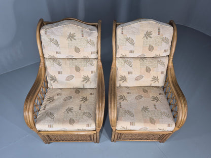 2 Vintage Rattan Conservatory Chairs 1990s Retro EB11286 VBER5