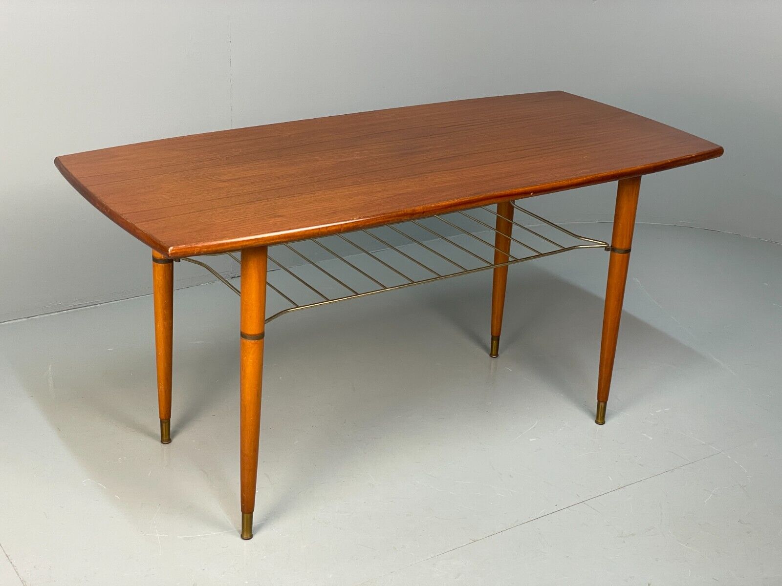 Midcentury Swedish Teak & Beech Coffee Table With Magazine Rack EB8683 MWOO - UKDK FURNITURE