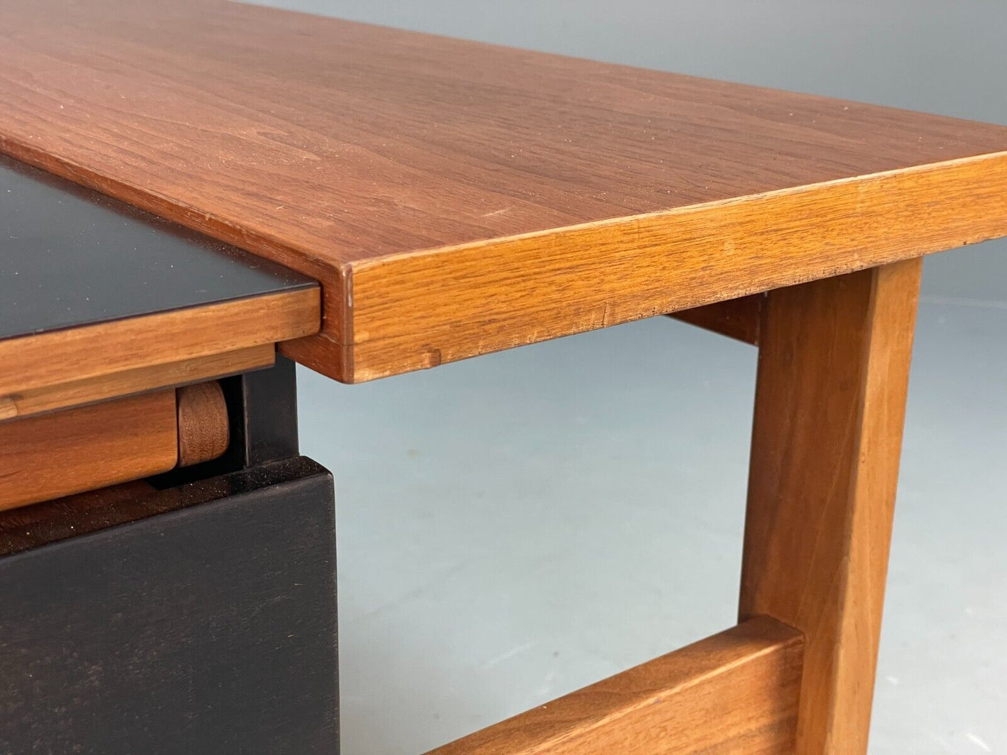 Vintage Danish Teak Coffee Table Extending Storage Black Melamine EB8710 MWOO - UKDK FURNITURE