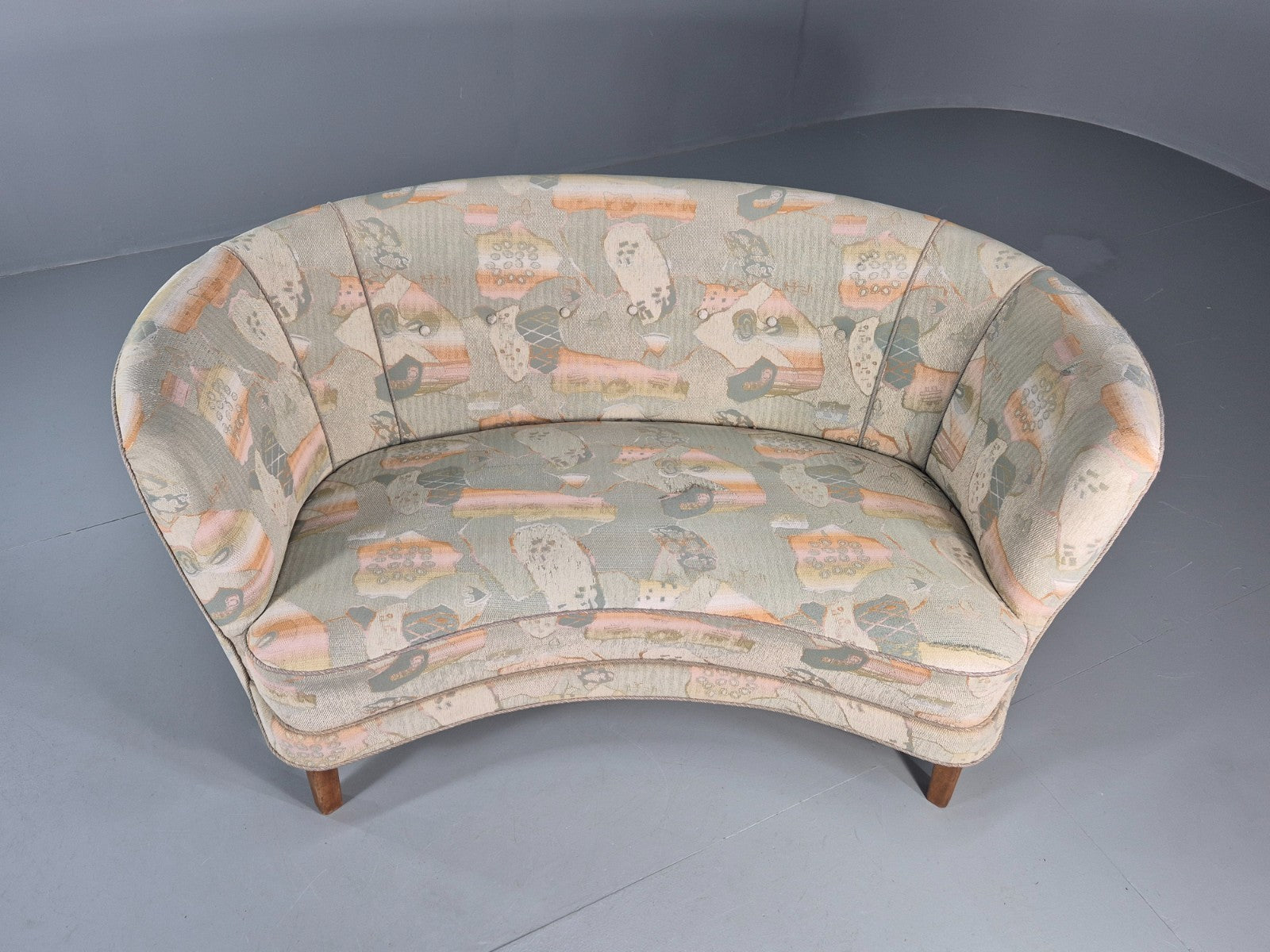 Vintage Two Seater Danish Curved Banana Sofa 1930s Art Deco Retro EB10792 M2SS2