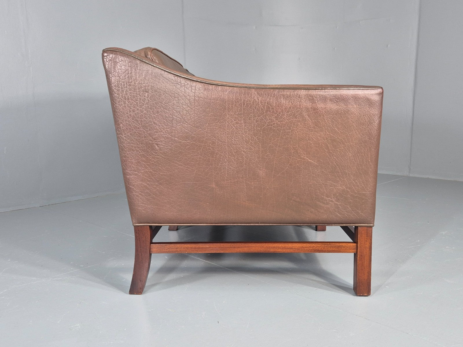 Vintage Danish 2 Seat Sofa Gunnar Grandt Design Brown Buffalo Hide EB9905 M2SS12