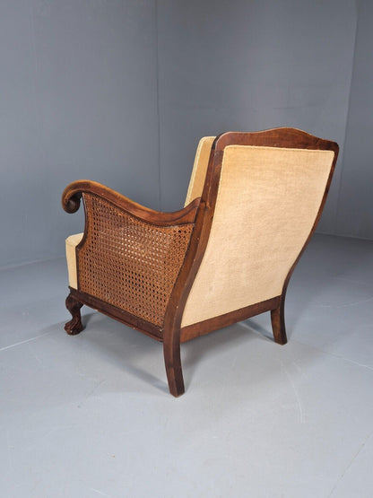 Antique Danish Lounge Chair Bergere Sides Ball and Claw Legs 1920s EB8972 VCLO - UKDK FURNITURE