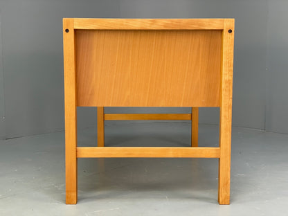 Vintage Danish Beech Desk Compact Exposed Joints Sliding Drawers EB9440 MWOO - UKDK FURNITURE