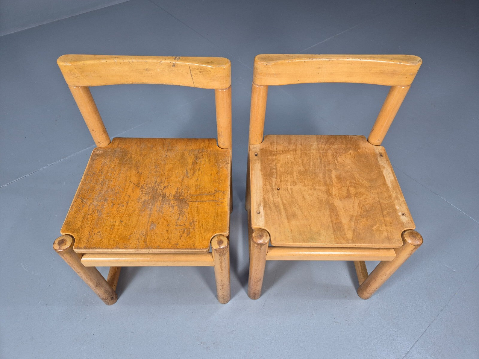 2 Vintage Danish Children Chairs Bech Wood 1960s Retro EB9672 MSTA - UKDK FURNITURE
