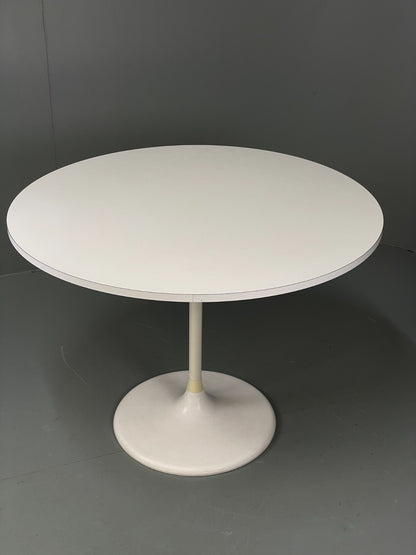 Vintage Round Formica Table White Tulip Base 1960s Retro Kitchen EB11543 MWOO12