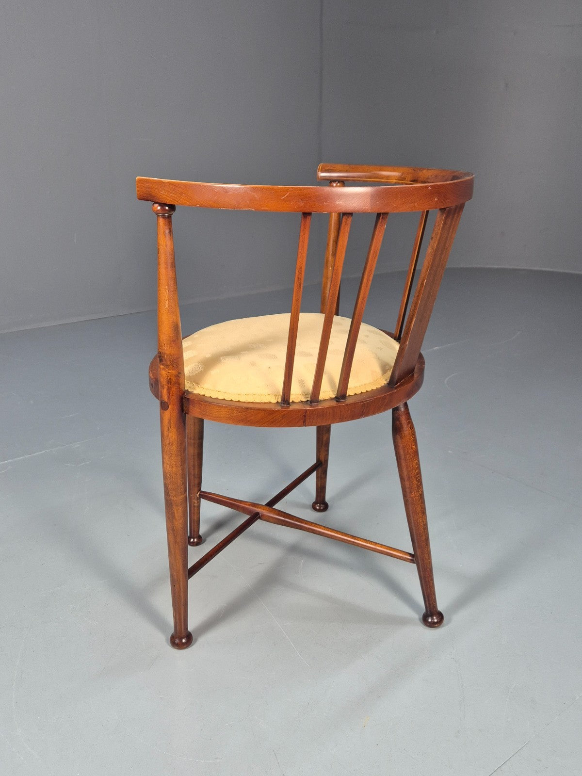 Edwardian Art Nouveau Corner Chair Mahogany Frame Tulip Inlay 1900s EB10715 VDIN8