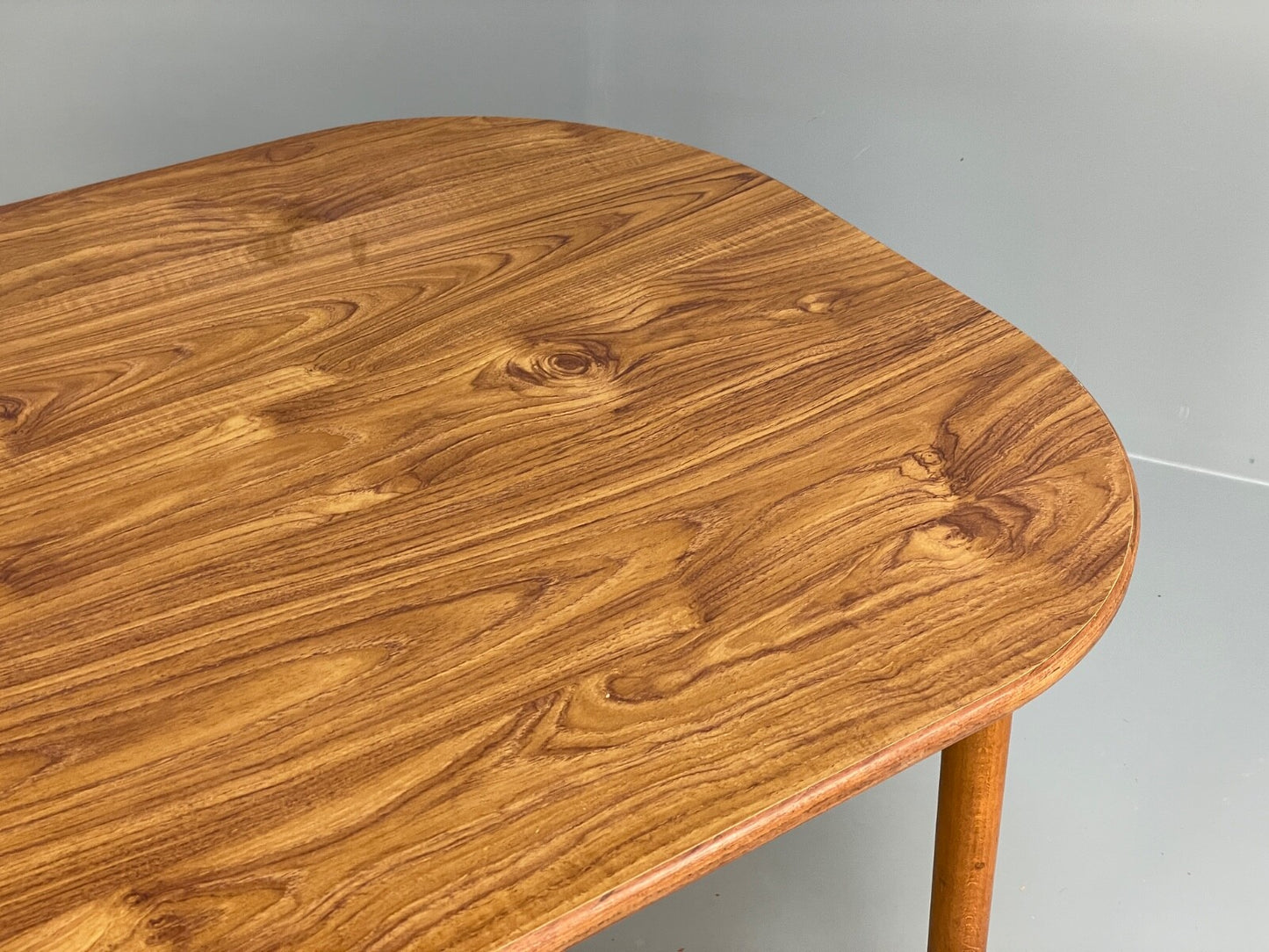 Vintage 1960s Dining Table Formica Beech Mid Century By P I Dinette EB9823 MWOO - UKDK FURNITURE